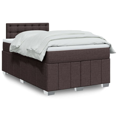 Box Spring Postel S Matrací Tmavě Hnědá 120X200 Cm Textil