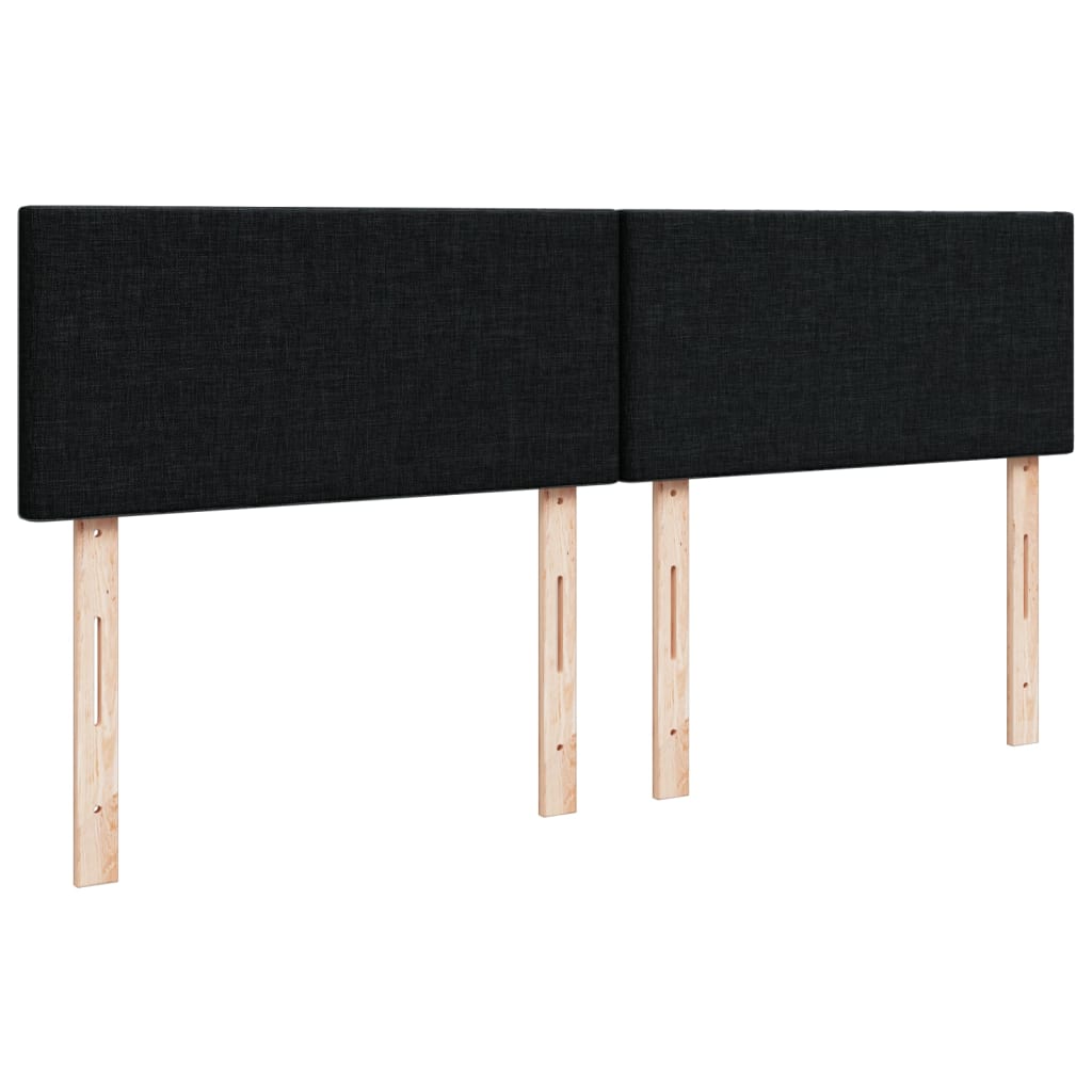 Box Spring Postel S Matrací Černá 140 X 190 Cm Textil