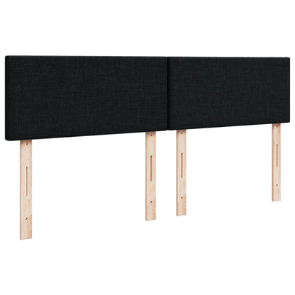 Box Spring Postel S Matrací Černá 140 X 190 Cm Textil