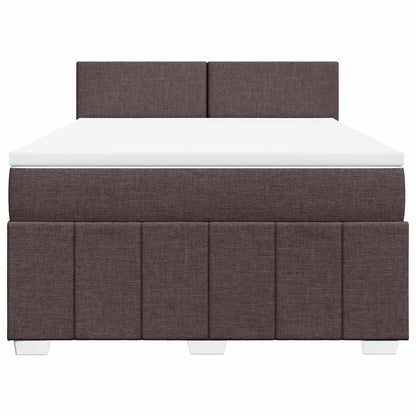 Box Spring Postel S Matrací Tmavě Hnědá 140X190 Cm Textil