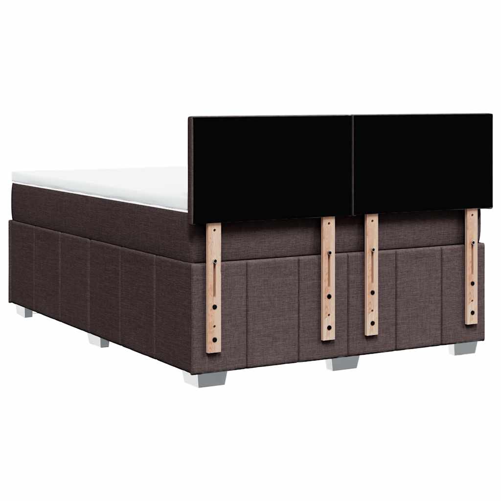 Box Spring Postel S Matrací Tmavě Hnědá 140X190 Cm Textil