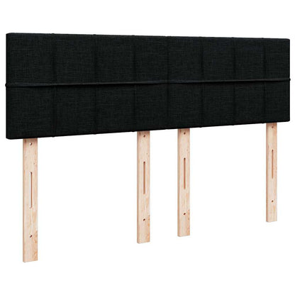 Box Spring Postel S Matrací Černá 140 X 190 Cm Textil