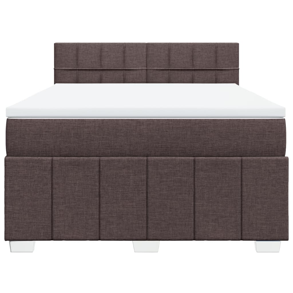 Box Spring Postel S Matrací Tmavě Hnědá 140X190 Cm Textil