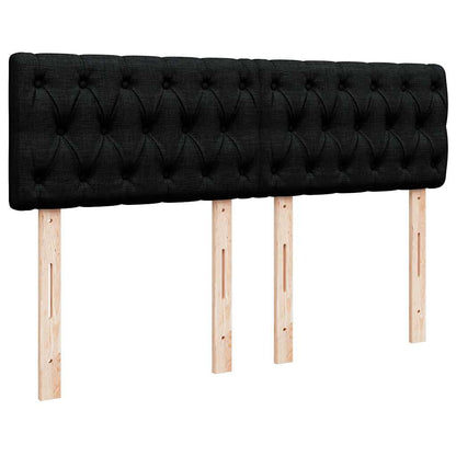 Box Spring Postel S Matrací Černá 140 X 190 Cm Textil