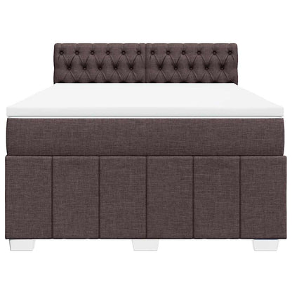 Box Spring Postel S Matrací Tmavě Hnědá 140X190 Cm Textil
