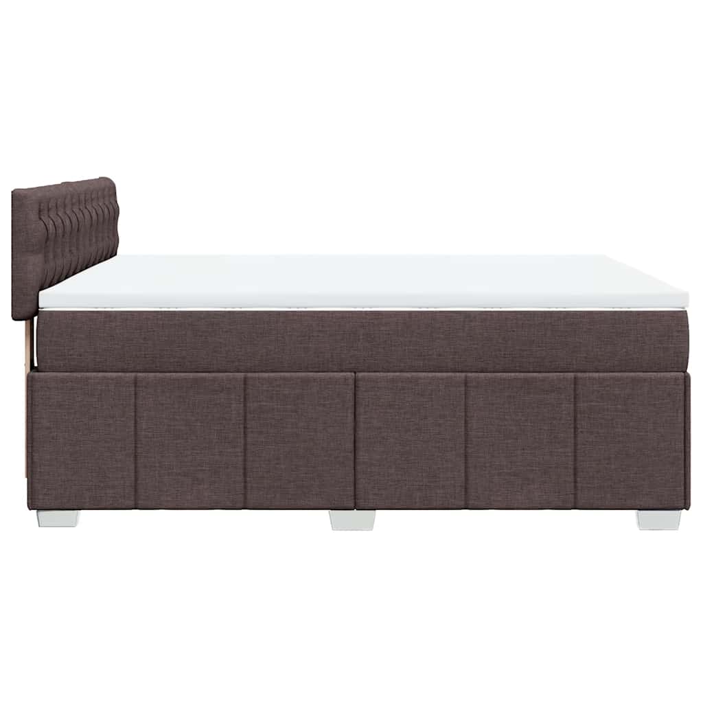 Box Spring Postel S Matrací Tmavě Hnědá 140X190 Cm Textil