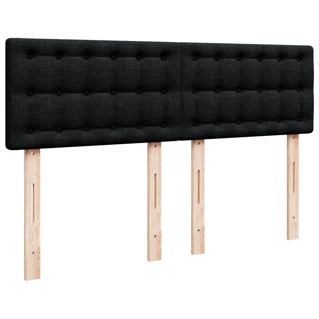 Box Spring Postel S Matrací Černá 140 X 190 Cm Textil