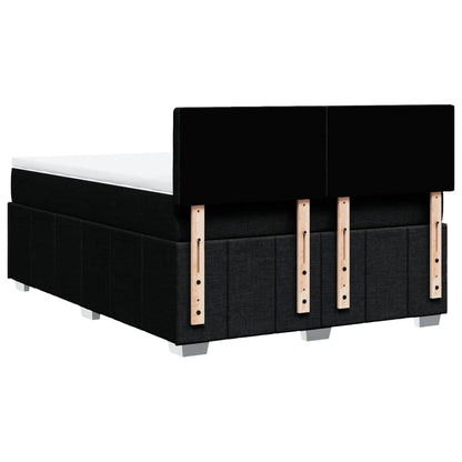 Box Spring Postel S Matrací Černá 140 X 190 Cm Textil