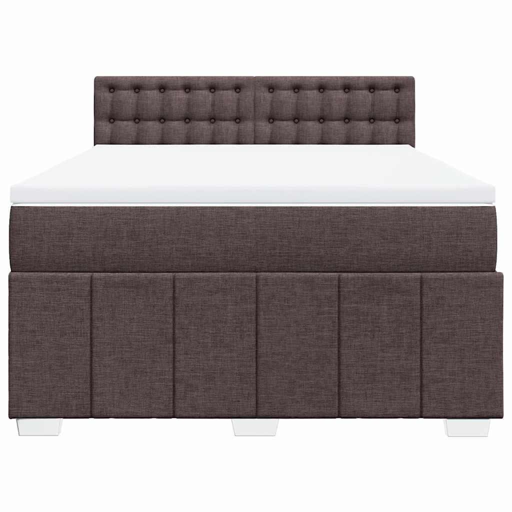 Box Spring Postel S Matrací Tmavě Hnědá 140X190 Cm Textil