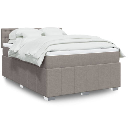 Box Spring Postel S Matrací Textil Taupe