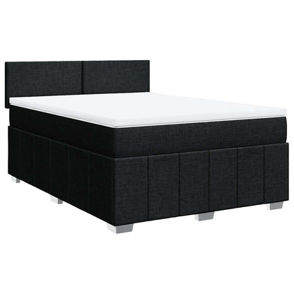 Box Spring Postel S Matrací Černá 140X200 Cm Textil