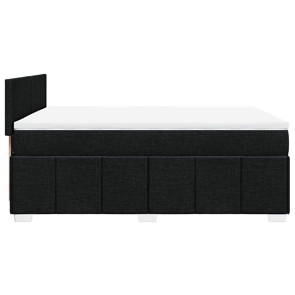 Box Spring Postel S Matrací Černá 140X200 Cm Textil