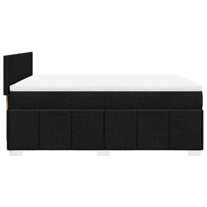 Box Spring Postel S Matrací Černá 140X200 Cm Textil