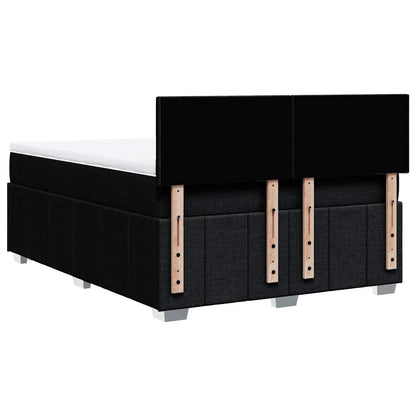 Box Spring Postel S Matrací Černá 140X200 Cm Textil