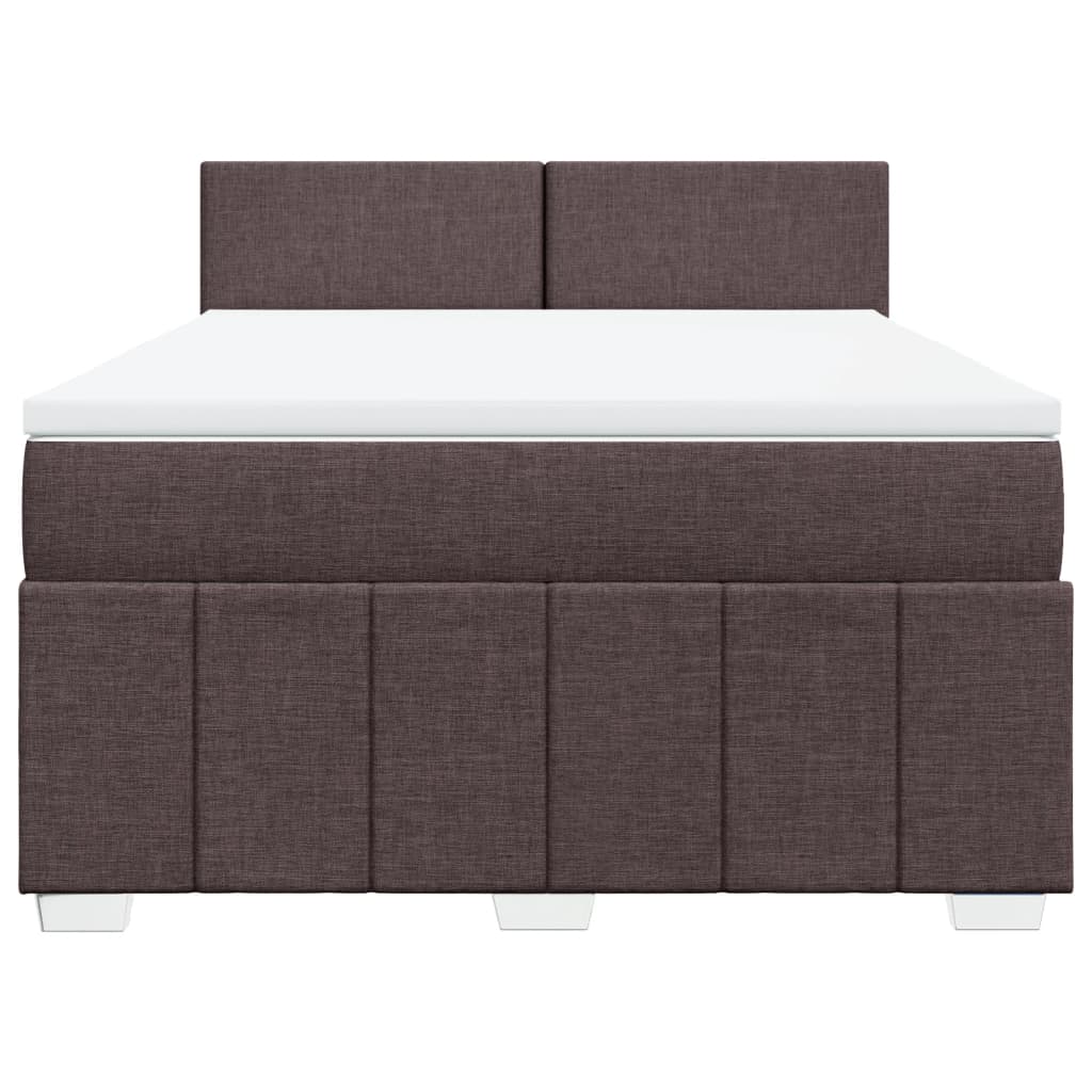 Box Spring Postel S Matrací Tmavě Hnědá 140X200 Cm Textil