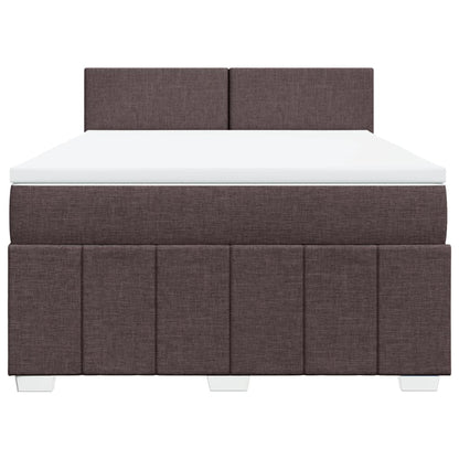 Box Spring Postel S Matrací Tmavě Hnědá 140X200 Cm Textil