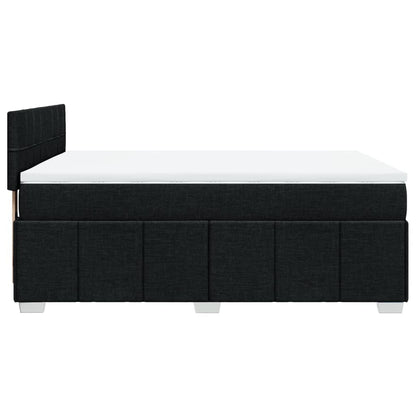 Box Spring Postel S Matrací Černá 140X200 Cm Textil