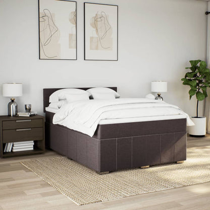 Box Spring Postel S Matrací Tmavě Hnědá 140X200 Cm Textil