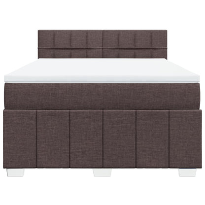 Box Spring Postel S Matrací Tmavě Hnědá 140X200 Cm Textil