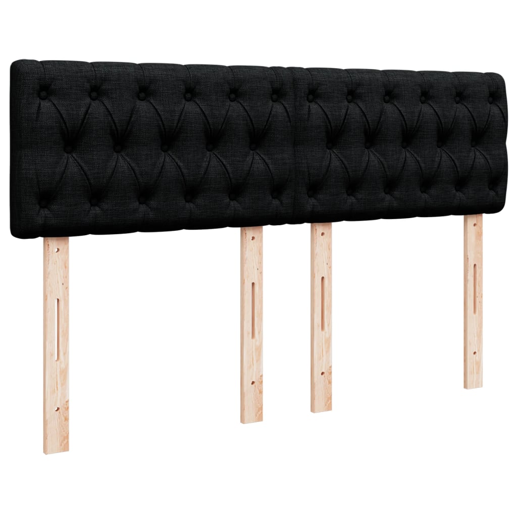 Box Spring Postel S Matrací Černá 140X200 Cm Textil