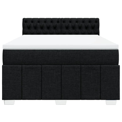 Box Spring Postel S Matrací Černá 140X200 Cm Textil