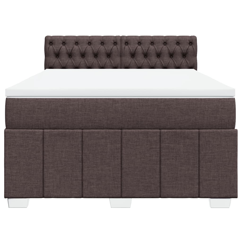 Box Spring Postel S Matrací Tmavě Hnědá 140X200 Cm Textil