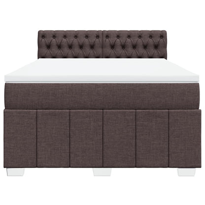 Box Spring Postel S Matrací Tmavě Hnědá 140X200 Cm Textil