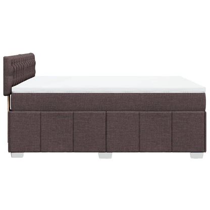 Box Spring Postel S Matrací Tmavě Hnědá 140X200 Cm Textil