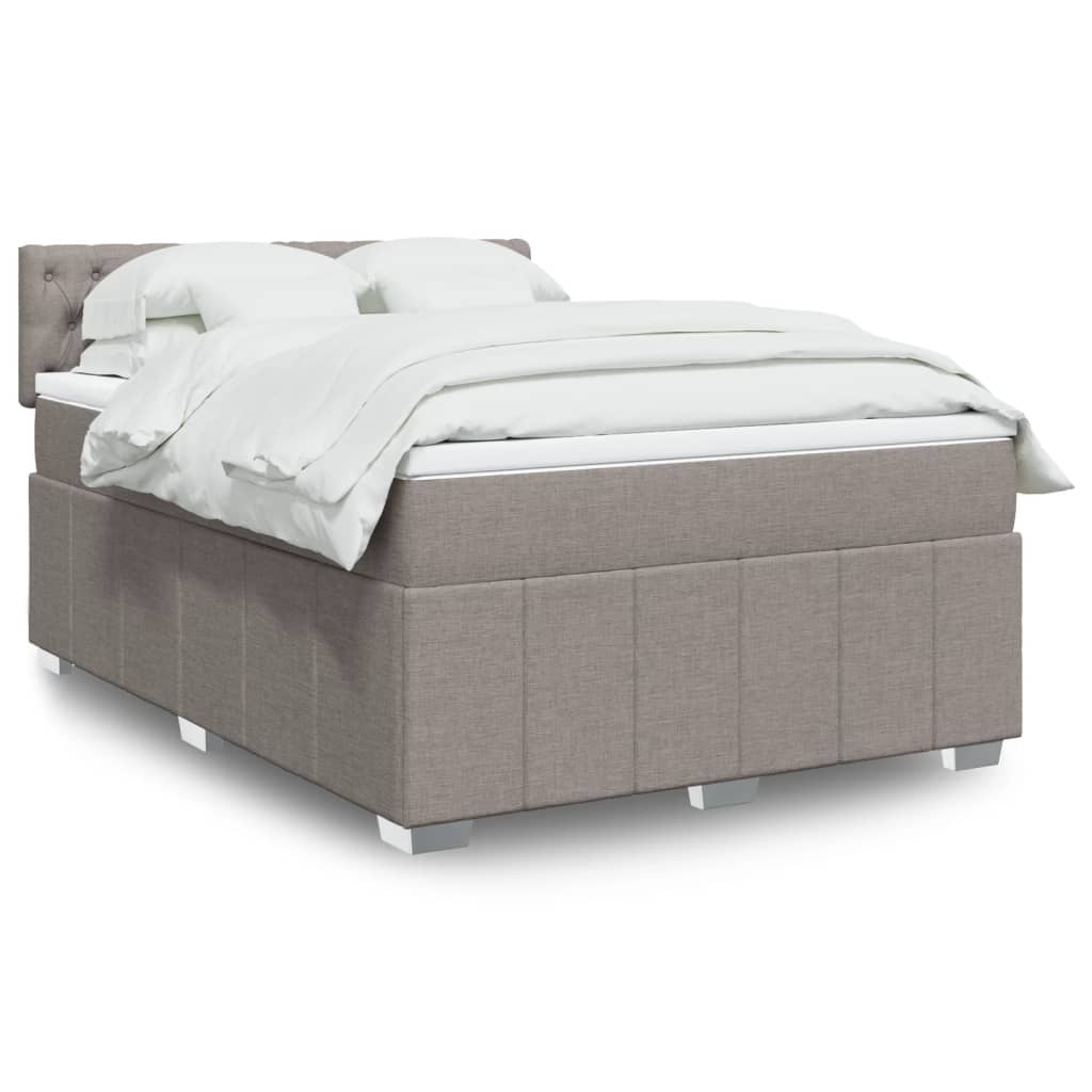Box Spring Postel S Matrací Textil Taupe