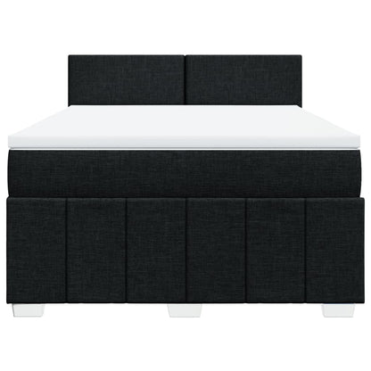 Box Spring Postel S Matrací Černá 160X200 Cm Textil