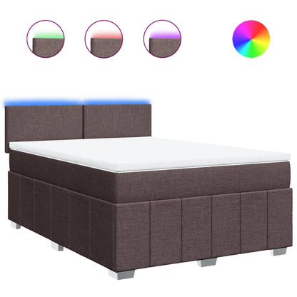 Box Spring Postel S Matrací Tmavě Hnědá 160X200 Cm Textil