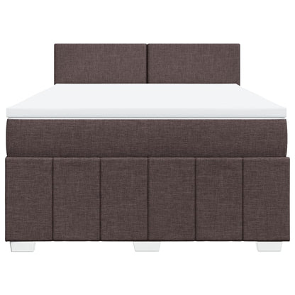 Box Spring Postel S Matrací Tmavě Hnědá 160X200 Cm Textil