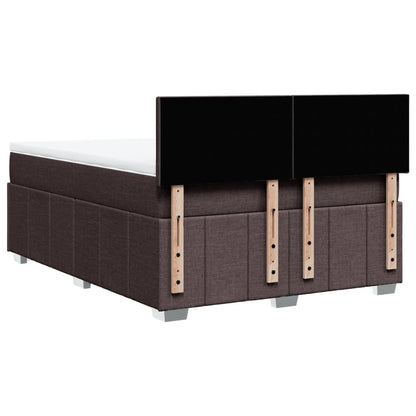 Box Spring Postel S Matrací Tmavě Hnědá 160X200 Cm Textil