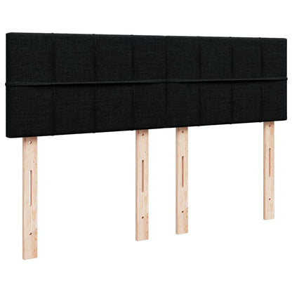 Box Spring Postel S Matrací Černá 160X200 Cm Textil