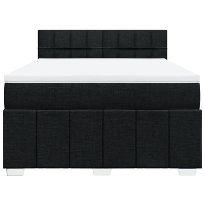 Box Spring Postel S Matrací Černá 160X200 Cm Textil