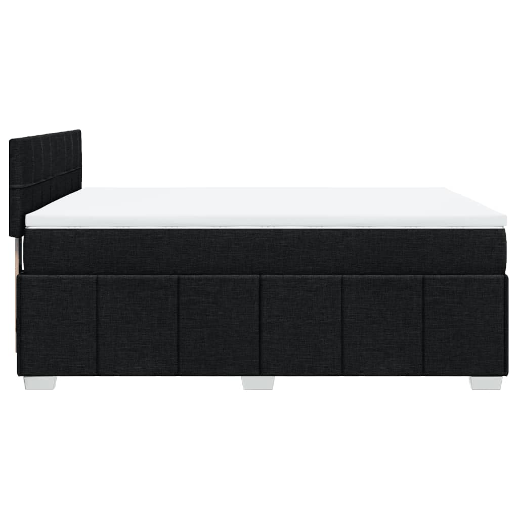Box Spring Postel S Matrací Černá 160X200 Cm Textil