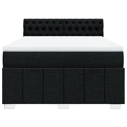 Box Spring Postel S Matrací Černá 160X200 Cm Textil