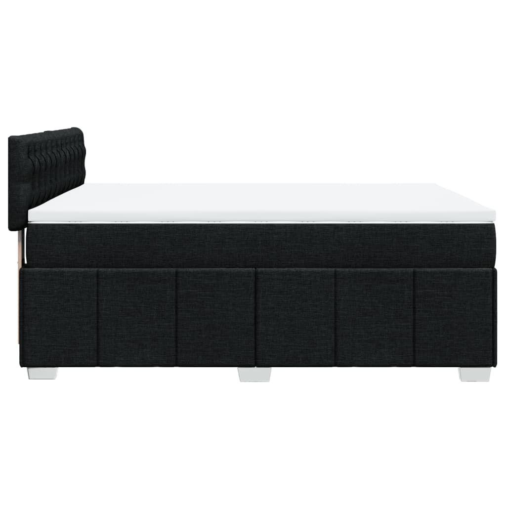 Box Spring Postel S Matrací Černá 160X200 Cm Textil