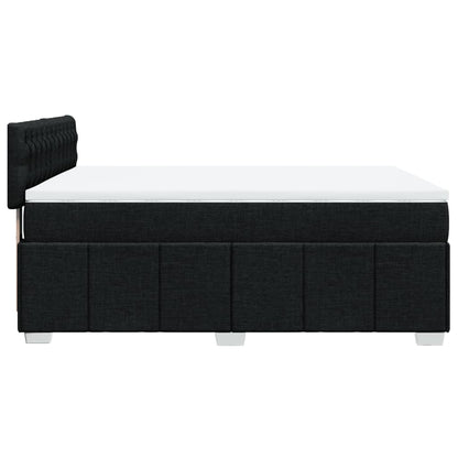 Box Spring Postel S Matrací Černá 160X200 Cm Textil