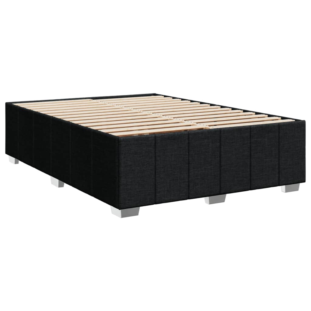 Box Spring Postel S Matrací Černá 160X200 Cm Textil