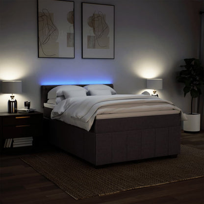Box Spring Postel S Matrací Tmavě Hnědá 160X200 Cm Textil
