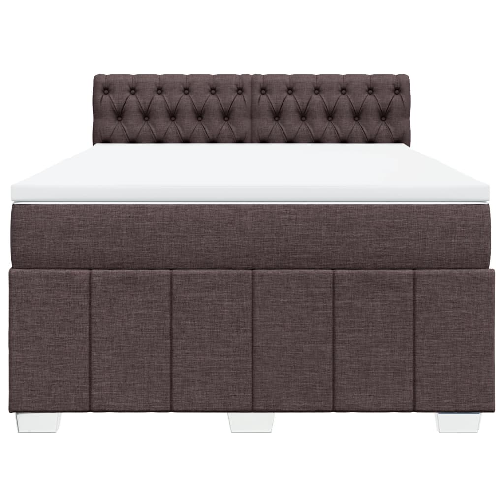 Box Spring Postel S Matrací Tmavě Hnědá 160X200 Cm Textil