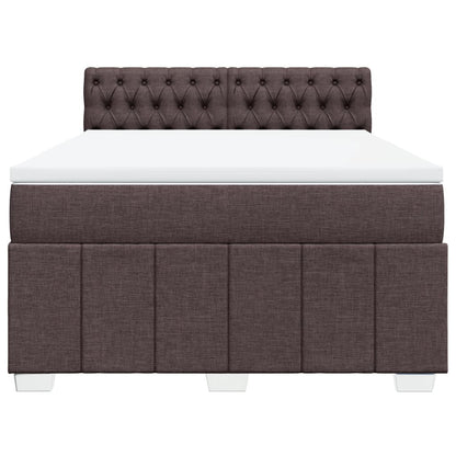Box Spring Postel S Matrací Tmavě Hnědá 160X200 Cm Textil