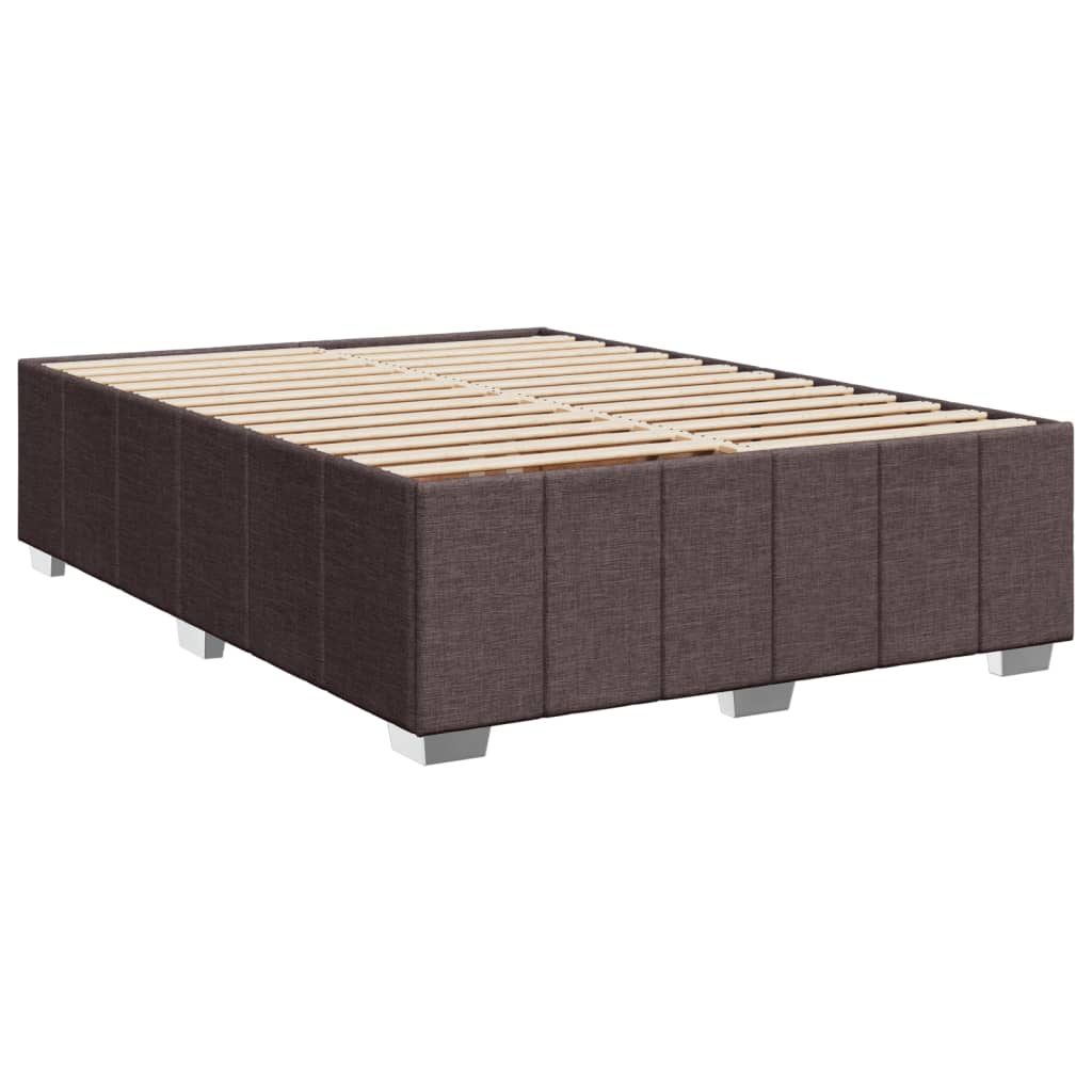 Box Spring Postel S Matrací Tmavě Hnědá 160X200 Cm Textil