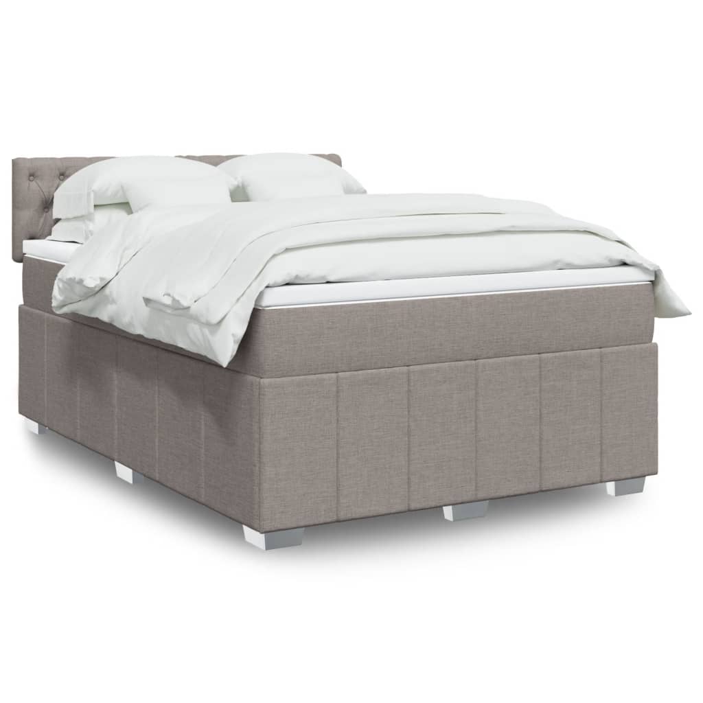 Box Spring Postel S Matrací Textil Taupe