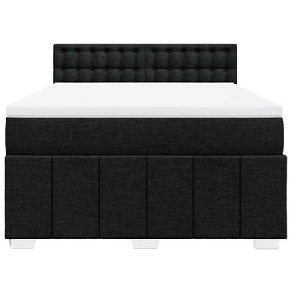 Box Spring Postel S Matrací Černá 160X200 Cm Textil