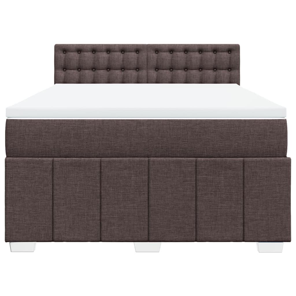 Box Spring Postel S Matrací Tmavě Hnědá 160X200 Cm Textil