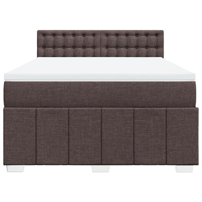 Box Spring Postel S Matrací Tmavě Hnědá 160X200 Cm Textil