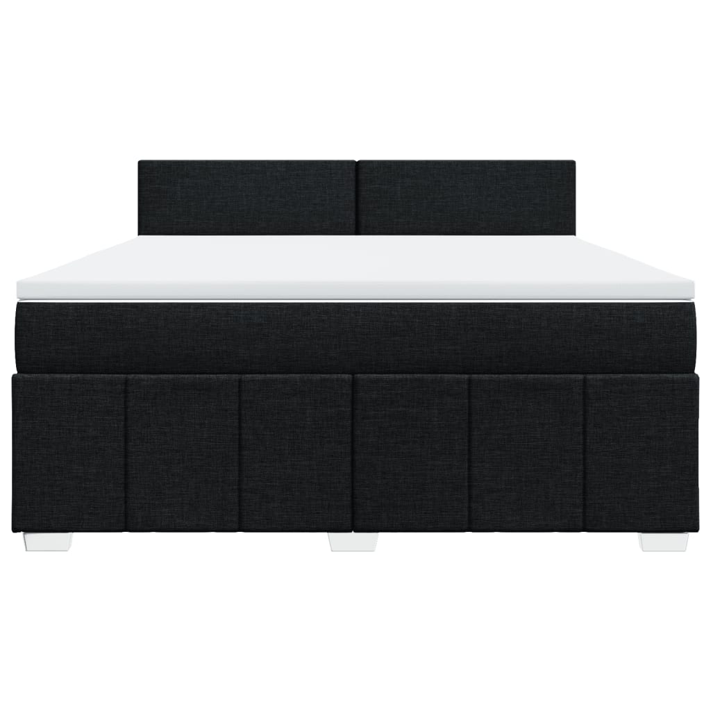 Box Spring Postel S Matrací Černá 180X200 Cm Textil