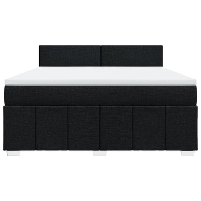 Box Spring Postel S Matrací Černá 180X200 Cm Textil